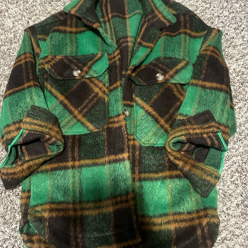 Green Plaid Kids Jacket